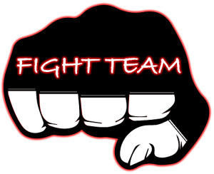 Fight Team Logo - Fist and Text (Circle) Jiu Jitsu Variant - Raster - For Black BG